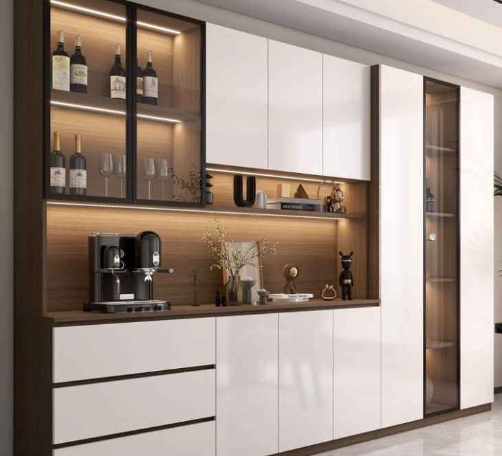 Modern crockery unit design for dining area in Bangalore
