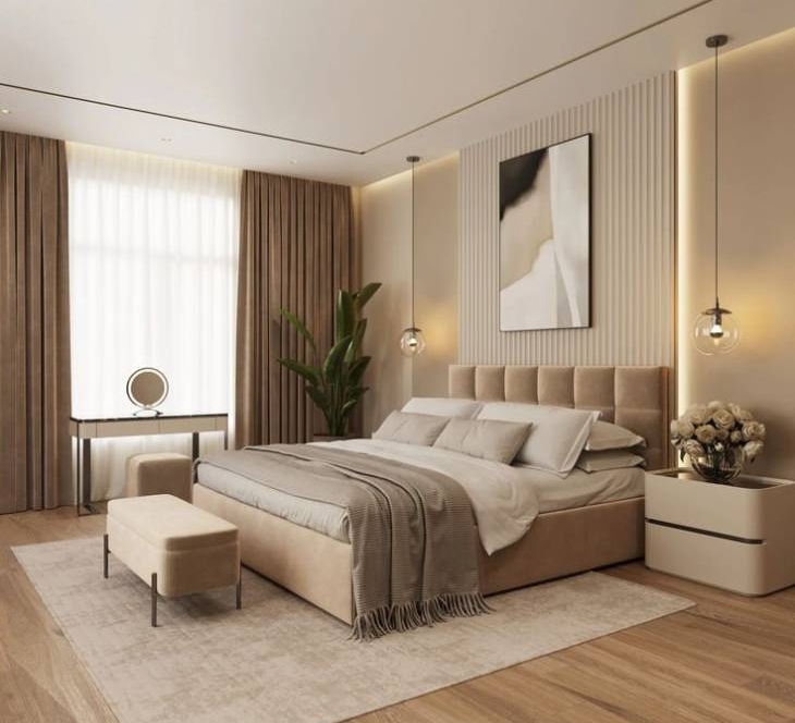 Custom bed and sofa design for modern home in Bangalore