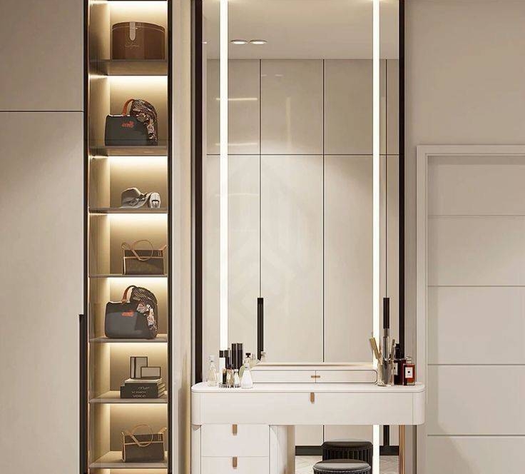 Modern dressing unit with mirror designed in Bangalore