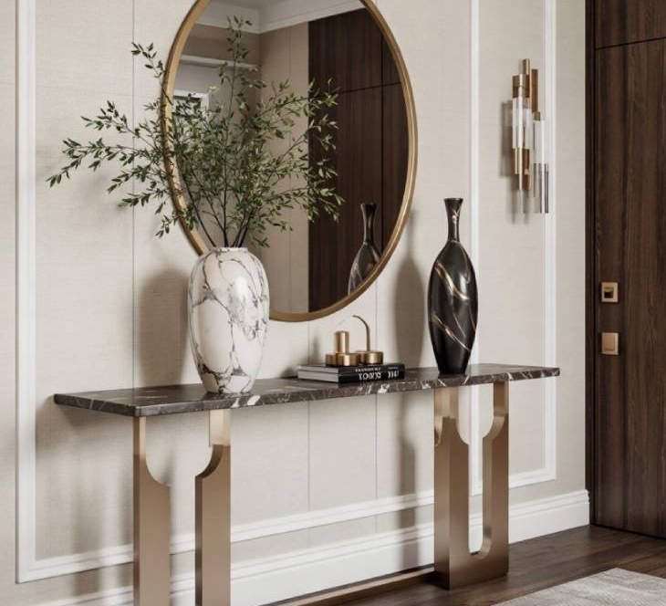 Modern foyer area design for apartment in Bangalore