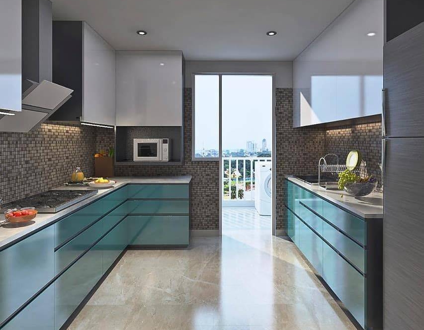 Modern modular kitchen design with smart storage by Conceptions India