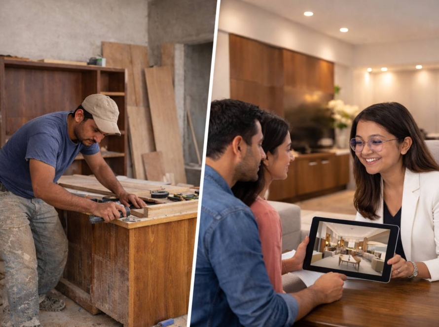 Carpenter vs interior designer comparison for home interior design