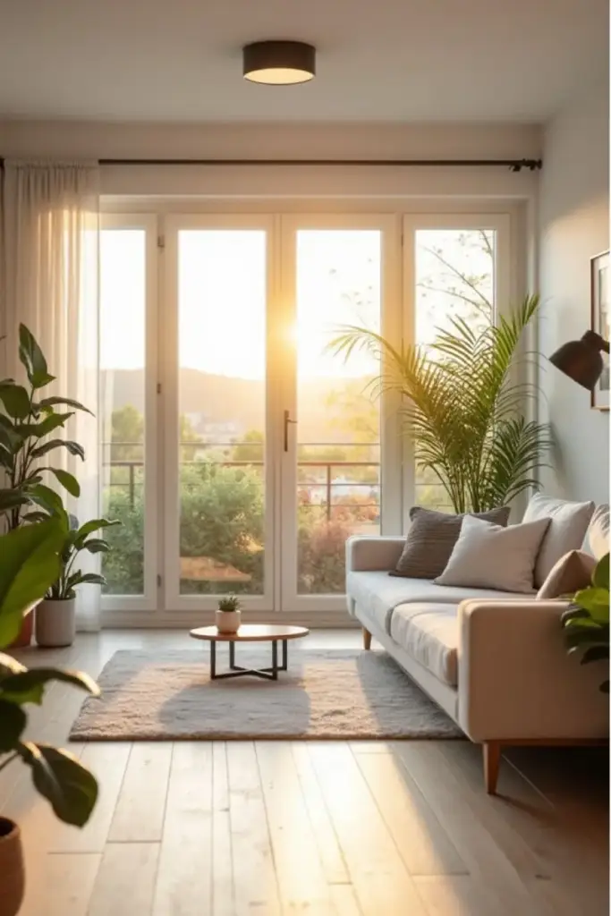 lighting to make small homes look bigger using natural sunlight in small apartment