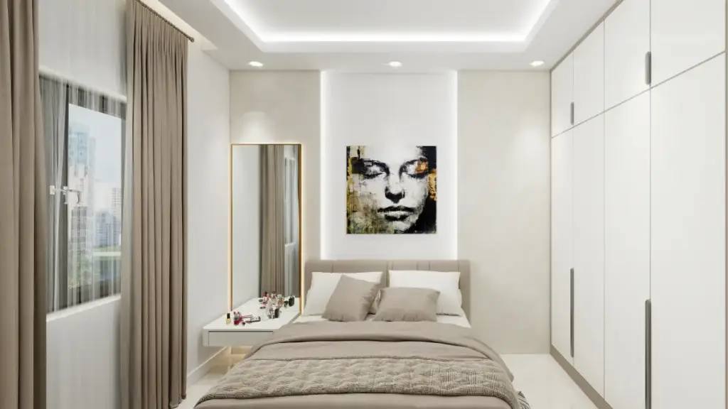 Wall Finishes That Transform Spaces (Without Breaking the Bank) 3 Modern bedroom showing a mix of wall finishes including paint, texture, and panel detailing