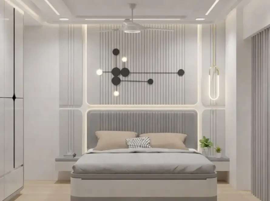 modern luxury ceiling design for bedroom with cove lighting