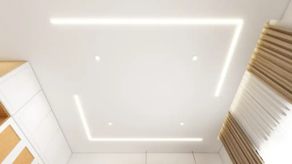 Modern Simple POP Design for Living Room: Latest Premium Ceiling Ideas 2 Modern POP ceiling design trends for bedroom with indirect LED lighting and geometric frame