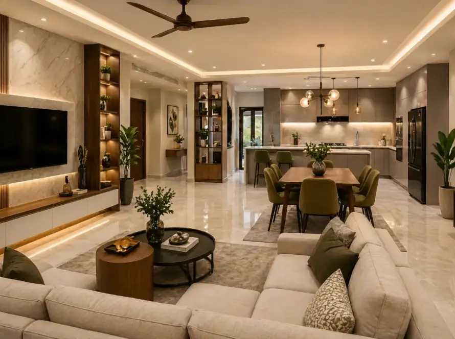architects and interior designers in Bangalore modern open plan home interior
