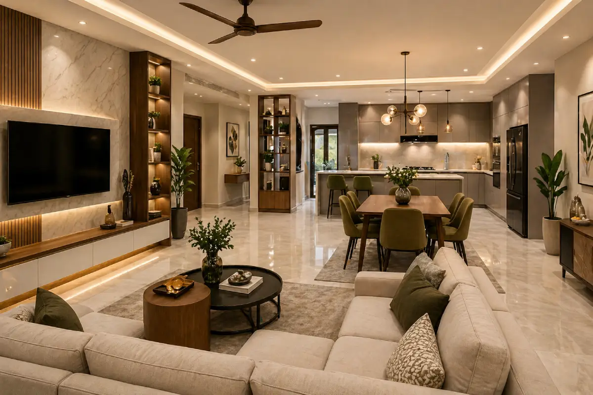 architects and interior designers in Bangalore modern open plan home interior